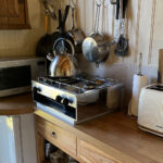 Microwave, fridge, hob and toaster